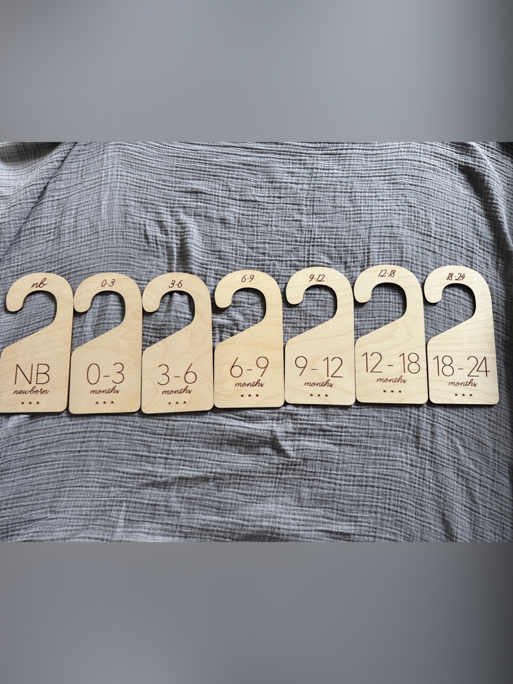 Wooden Baby Closet Dividers - Natural Nursery Size Organizers